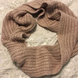 Pale purple knit circle scarf